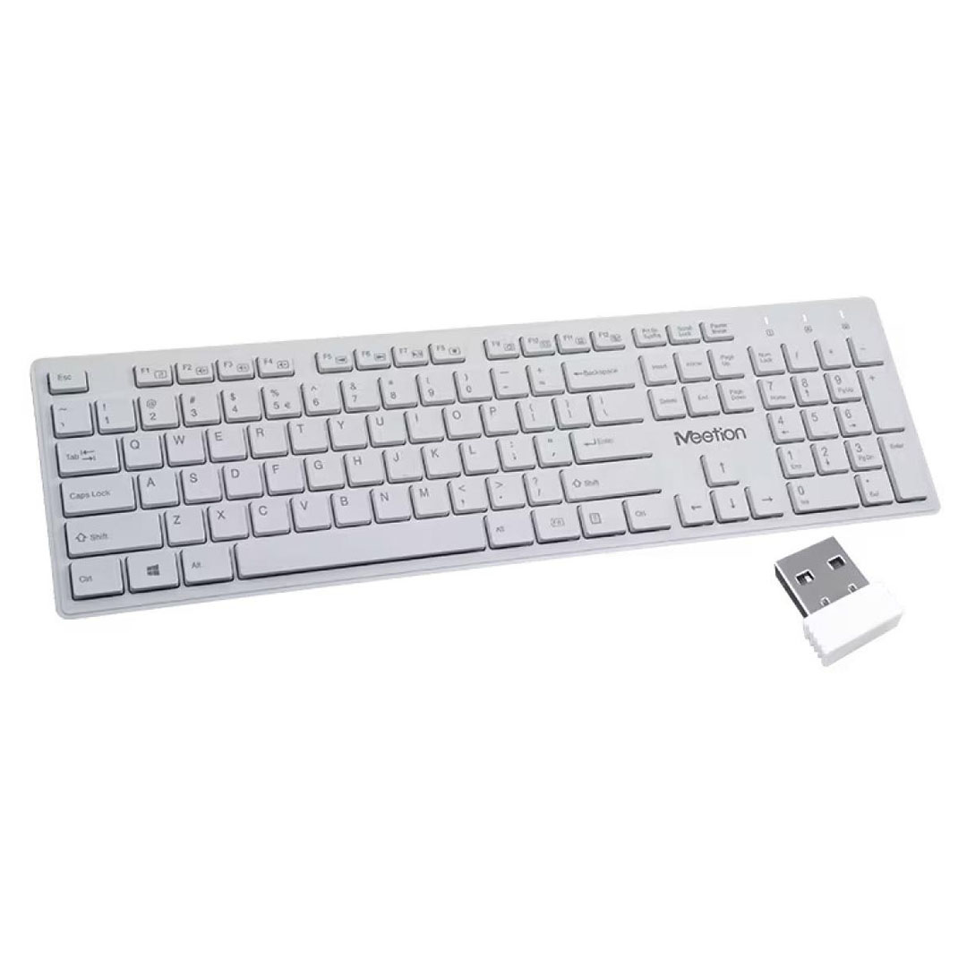 MeeTion Slim 2.4G Wireless Keyboard – Ultrathin, USB Nano Receiver, 10m Range, White Price in Jordan MeeTion Slim 2.4G Wireless Keyboard – Ultrathin, USB Nano Receiver, 10m Range, White - Buy Online in Jordan | OfficeJo