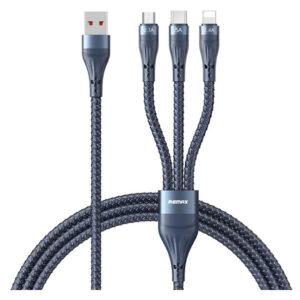 Remax Whirly Series 3-in-1 Fast Charging Cable – 5A, 40W, 1200mm - Buy Online in Jordan | OfficeJo