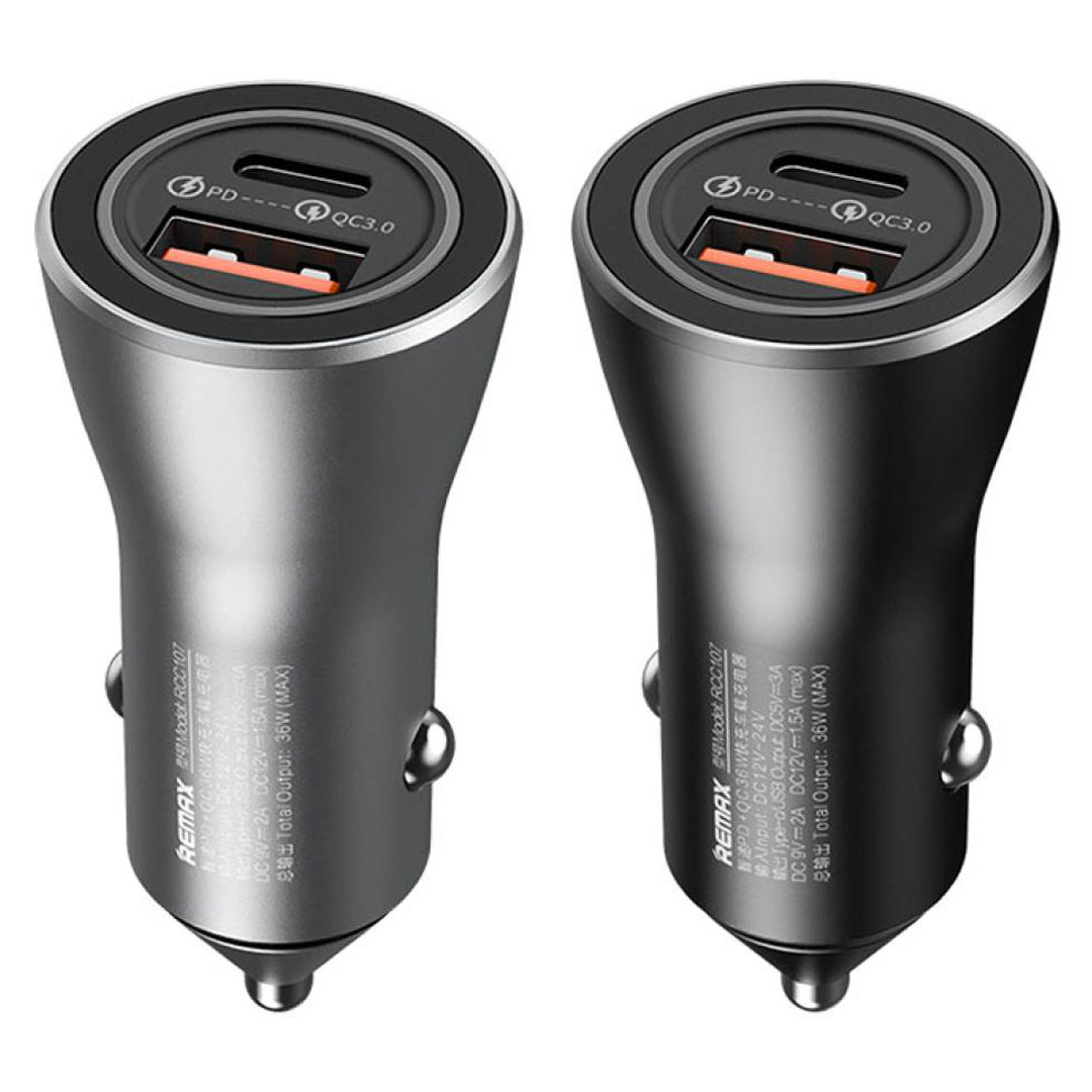 Remax RCC107 Car Charger – USB + Type-C PD, Aluminium Alloy, DC12V-24V Input Price in Jordan Remax RCC107 Car Charger – USB + Type-C PD, Aluminium Alloy, DC12V-24V Input - Buy Online in Jordan | OfficeJo